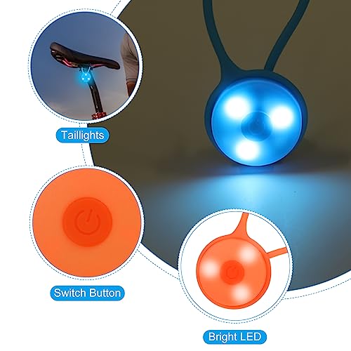 PATIKIL LED Running Light, Silicone Rope Bike Safety Light Running Lights for Runners, Cycling - color: Orange