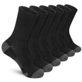 Felicigeely Athletic Crew Socks Cushioned Breathable for Men & Women 6 Pack - color: Black, size: 12-14