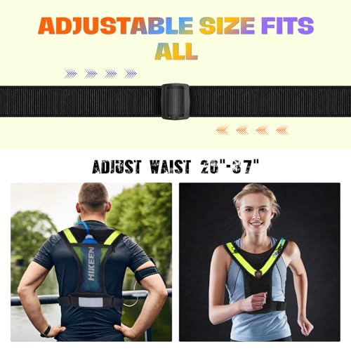 Hikeen Running Vest for Women Men, Adjustable Straps Hydration Vest with Water Bladder, LED Reflective Belt and Outdoor Headlight, Lightweight Water Backpack for Running Hiking Race