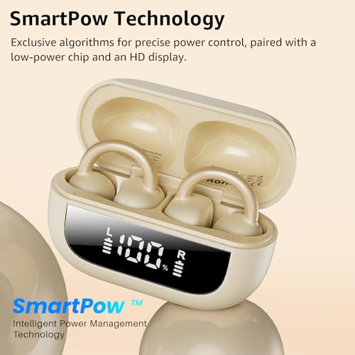 TOZO OpenEarRing Open Ear Earbuds 40H Bluetooth 5.4 Lightweight Comfort