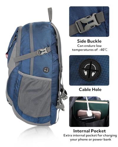 WATERFLY Lightweight Packable Hiking Backpack, 30L Day Pack Blue - color: Blue