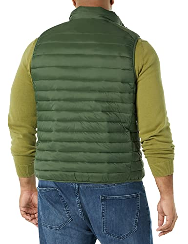 Amazon Essentials Men's Lightweight Water-Resistant Packable Puffer Vest - color: Dark Olive, size: X-Small