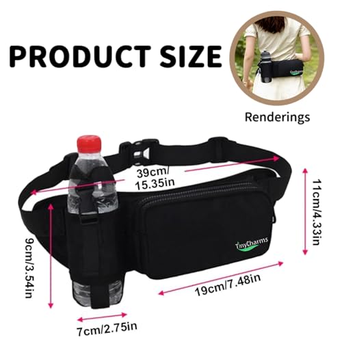 Running Belt Water Bottle Holder for Men Women, Adjustable Waist Pack