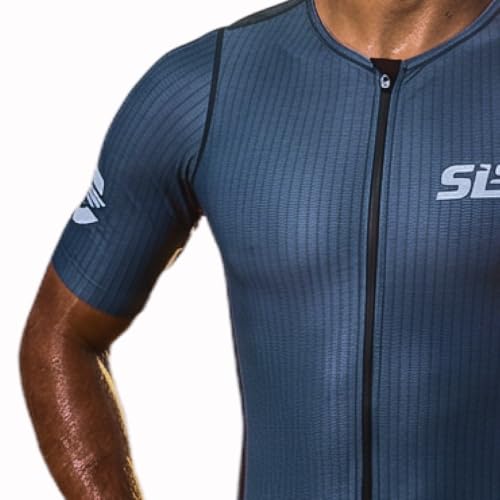 SLS3 Triathlon Suits Mens - Elite Aero Sleeved Trisuit for Swim Bike Run - color: Midnight, size: Small