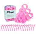 Trademark Beauty Self-Grip Hair Rollers - Lasting Defined Curls, Extra Hold, All Hair Types, Bouncy Blow Out, Self-Grip Rollers - Pink, (Pack of 18) - size: Medium