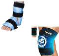 REVIX Extra Large Knee Ice Pack Wrap Around Entire Knee and REVIX Ankle Ice Pack Wrap for Foot Pain Relief and Feet Injuries