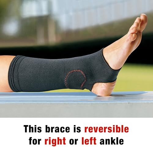 ACE Brand Compression Ankle Support, Small/Medium, Black, 1/Pack