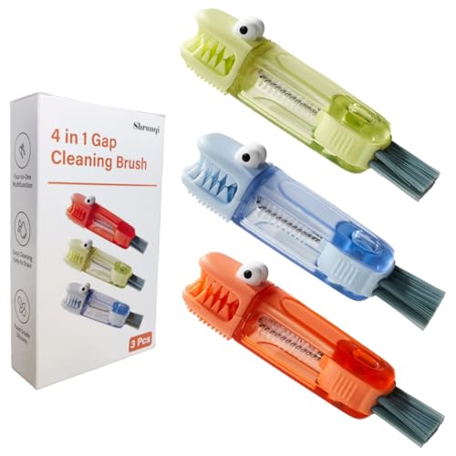 4-in-1 Bottle Cleaning Brush Set, Multifunction Silicone Cup Lid Gap Cleaner, Home Kitchen Crevice Cleaning Tools, 3 Pcs, Multicolor - color: 3 Pcs Multicolor
