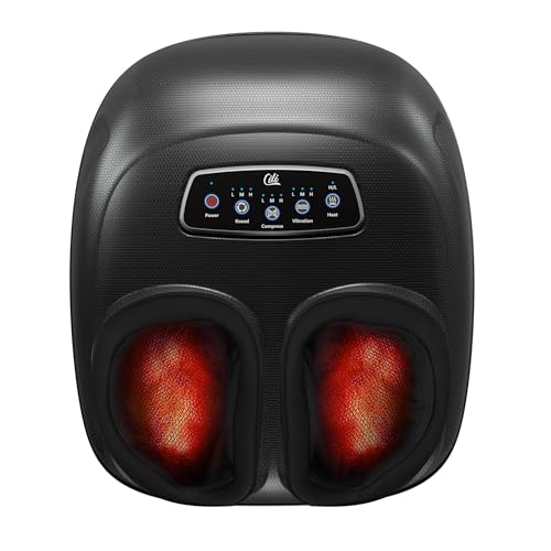 CILI 4-in-1 Foot Massager with Heat,Vibraion,Deep 3D Shiatsu,Compression,Rolling Feet Massager FSA Eligible HSA,Big Size 13" for Men Women Home Office Foot Pain Relief (Toe-Touch Control) Gifts Mom - color: Jet Black