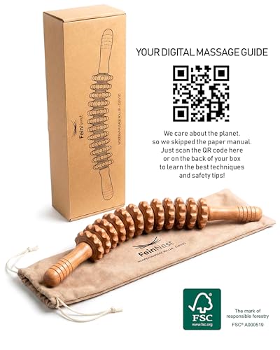 Curved Muscle Roller Stick – Deep Tissue Massage Stick for Muscle Recovery & Sports Therapy, Manual Massage Roller for Legs, Back & Trigger Points (Zero Flex Steel Core) with Travel Bag