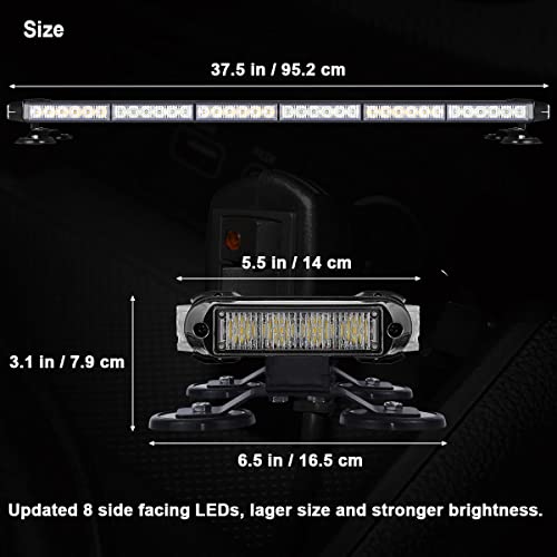 WOWTOU Rooftop Safety Flashing LED Green White Emergency Strobe Light Bar - color: Green / White
