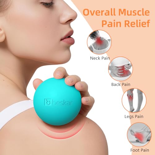 BESKAR Foot Massage Roller Blue & Massage Lacrosse Ball Green