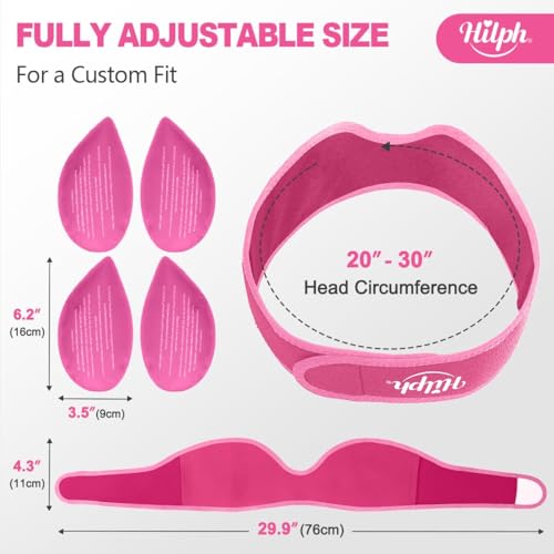Hilph Wisdom Teeth Ice Pack Head Wrap, Face Ice Pack for Jaw Oral Surgery - color: Pink