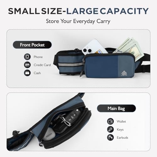Fanny Pack for Women Men with Water Bottle Holder,Waist Bag for Hiking,Travel,Running,Dog Walking,Workout,Cycling (Dark Blue) - color: Dark Blue