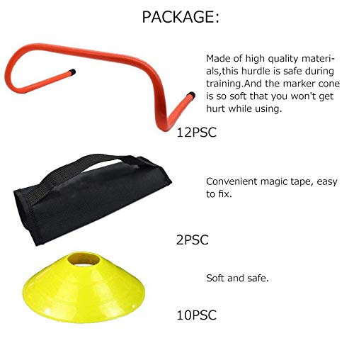 12 Hurdles Training Speed Agility Training Durable with 10 Marker Cone