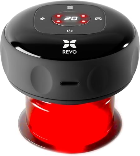 REVO The Original 4-in-1 Smart Cupping Massager with LED Light, Heat, Dynamic Suction & Vibration Massage, Portable Cordless Rechargeable Cupping Device for Body- 1 Pack - size: 1 Pack