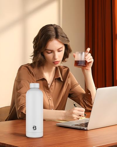 Stainless Steel Insulated Water Bottle no straw for Travel, Gym, 23oz, White - color: White, size: 23 Ounces