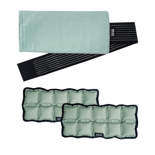Ice Pack for Injuries Reusable (2-Pack) - Hot & Cold Therapy Gel Pack, Adjustable Cold Compress & Microwaveable Heat Pad for Knee, Ankle, Neck & Elbow Pain Relief