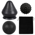 WOVTE Massage Lacrosse Ball for Sore Muscles, Shoulders, Neck, Back, Foot, Body, Deep Tissue, Trigger Point, Muscle Knots, Yoga and Myofascial Release (Blue) (Black（Set）) - color: Black（set）