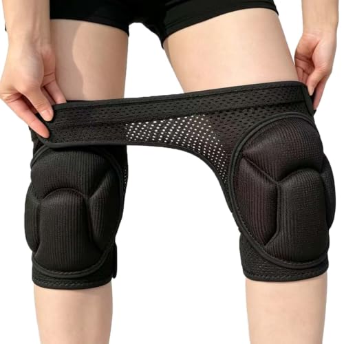 Gardening Knee Pads for Women Mens, wtih Adjustable Elastic Straps, Black M - color: Black, size: Medium