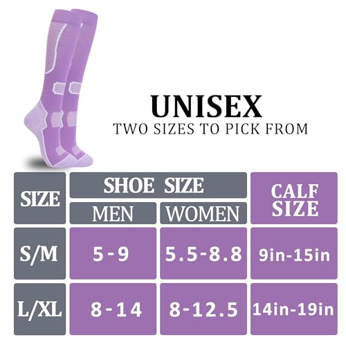 fenglaoda 3 Pairs Compression Socks for Women & Men Knee High Nurse Pregnant Cute Medical Running Travel Athletic - color: 00-3pairs-15, size: Large-X-Large