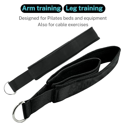 Pilates Straps Soft Padded 1 Pair Double Loop Straps D-Ring for Reformer Home Gym Workout Accessories Fitness Yoga Exercise