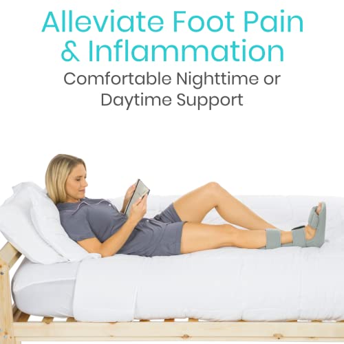 Vive Plantar Fasciitis Night Splint Plus Trigger Point Stretch Wedges - color: Gray, size: Large