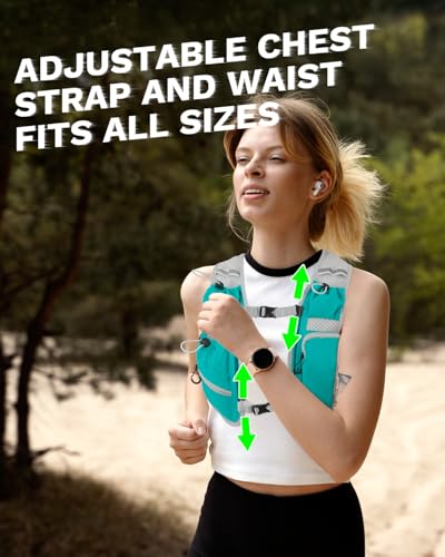 Running Vest for Women and Men, Hydration Running Backpack, Runners Vest, Hydration Vest, with Front Phone Holder, Adjustable Chest and Waist Strap - color: Moss Green, size: Only Backpack