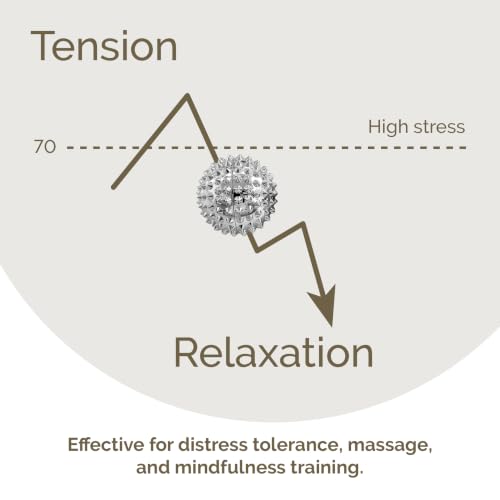 2X Spiky DBT Skill Balls | Magnetic Stress Relief Balls | Spiky Massage Balls for Relaxation, Tension Release, Focus & Mobility (Silver, 1.25 inch) - color: Silver, size: 1.25 Inch