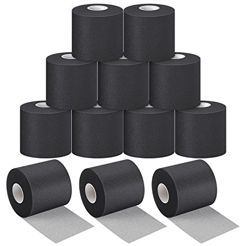Nuanchu Pre Wrap Athletic Tape 12 Rolls x 30 Yards Prewrap, Black - color: Black