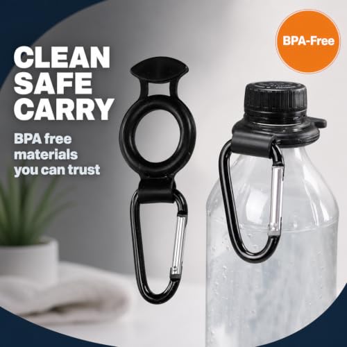 Iconikal 2-Pack Plastic Water Bottle Holder Rubber Grip Aluminum Carabiner