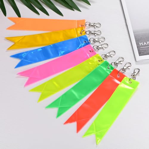 Safety Reflector Pendants - Reflective Safety Keychain Gear with Clips Use for Backpack & Running & Cycling - color: Lemon Yellow