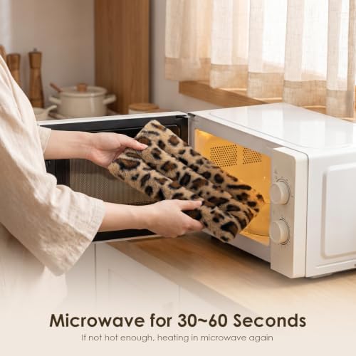 Microwave Heating Pad 6 x 12 Small Heating Pad Microwave, Microwave Bean Bag Heating Pad for Neck and Shoulders, Moist Heat Pack Pillow Warm Compress for Knee, Muscles, Joints, Wrist (Leopard Print) - color: 6 X 12" Leopard Print - 1 Pack