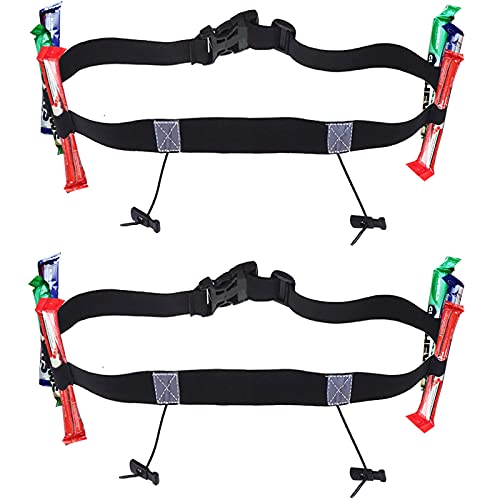 Triathlon Race Belt for Runners Number Holder, Black, 2 Pieces - color: 2 x Race Belt - Black
