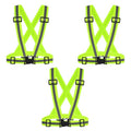 3Packs Reflective Running Vest, Adjustable Elastic Straps 360°High Visibility for Outdoor Walking, Jogging - color: Color 1