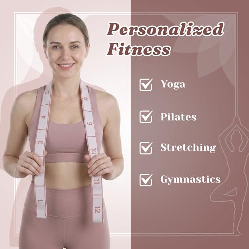 Yoga Strap with 12 Loops, Elastic Yoga Stretching Strap