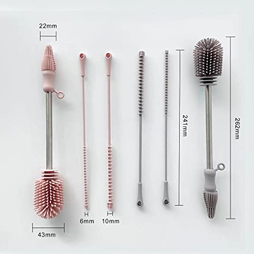 Haakaa Food-Grade Silicone Double-Ended Cleaning Brush (Brush-Pebble) - color: Brush-pebble