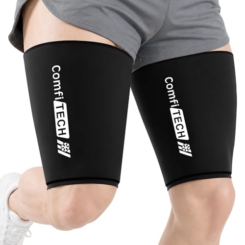 ComfiTECH Thigh Hamstring Ice Pack Wrap, Reusable Runner Sleeve, XL, 2 Pack - size: X-Large