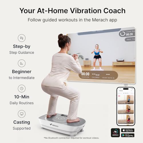 MERACH CV30 Pro Curved Vibration Plate Exercise Machine, Powerful & Quiet - color: Gray