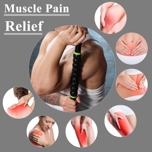 Muscle Roller Deep Tissue Massage Stick Cellulite Roller Fascia Blaster Lymphatic Drainage Massager for Muscle Soreness Tightness Physical Therapy(Green Black) - color: Green Black