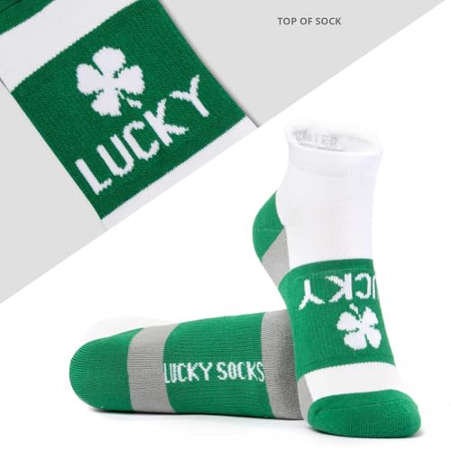 Gone For a Run Motivational Ankle Running Socks - Affirmation Runners Gifts - color: Lucky Socks (Green)
