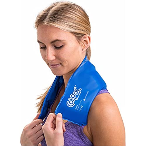 Chattanooga ColPac - Reusable Gel Ice Pack - Blue Vinyl - Neck Contour - 23 in (58 cm) - Cold Therapy for Neck, Shoulder, Upper Back for Headaches, Swelling, Bruises, Sprains, Inflammation