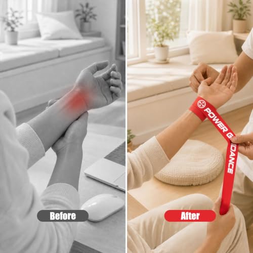 POWER GUIDANCE Muscle Floss Bands - Compression Bands - Mobility & Recovery Bands - for Improving Movement, Increasing Circulation & Reducing Soreness - color: Black and Red Combo (2)