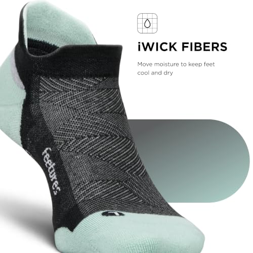 Feetures Elite Max Cushion No Show Tab Ankle Sock - color: Mint Chip (1 Pair), size: X-Large