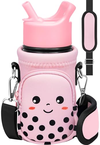 Miss Adola Kids Water Bottle Carrier, 10-18 Oz - color: Milk Tea