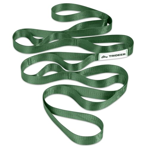 Trideer Stretching Strap with Loops, Yoga Strap, Stretch Bands for Exercise - color: Hunter Green/75"x1"