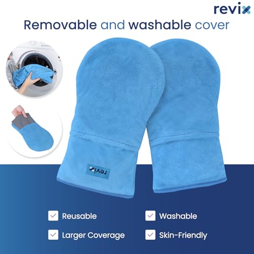 REVIX Heated Hand Mitts Warmers, Microwavable Heating Pad, SkyBlue - color: Skyblue