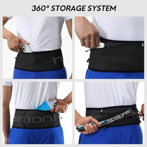 Haimont No-Bounce Running Hydration Belt for Trail & Daily Runs, Black, S - color: Black, size: Small