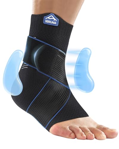 Ankle Brace with Gel Pad 3D Knit-Ankle Compression Sleeve - color: Black, size: X-Large