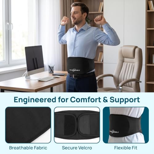 Ice Pack Wrap for Back & Abdomen, 46" Reusable Gel Belt
